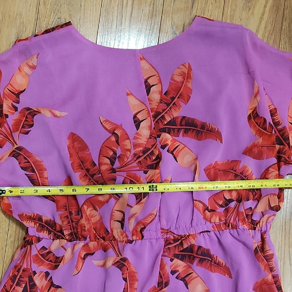 Sofia by Sofia Vergara Purple and Red Leaf Print Blouse - Picture 8 of 9